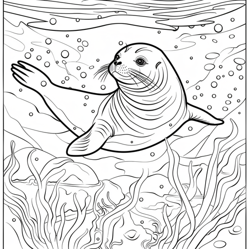 Kolorowanki foki słoniowe - jurek.lookas colouring book for kids funny seal diving under 39ec9d50 bf15 4b57 b529 df2bddf35c41 1 m