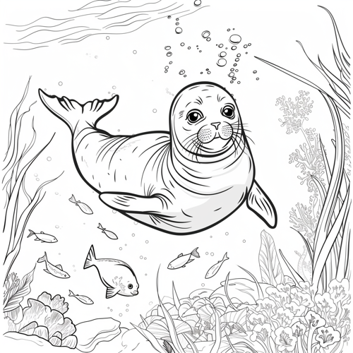 Kolorowanki foki słoniowe - jurek.lookas colouring book for kids funny seal diving under 8c232ed9 fd37 4820 965c 1ad33be6d233 1 m