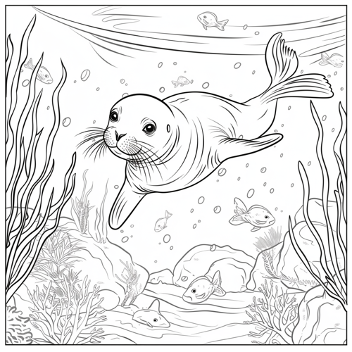 Kolorowanki foki słoniowe - jurek.lookas colouring book for kids funny seal diving under 8c232ed9 fd37 4820 965c 1ad33be6d233 3 m
