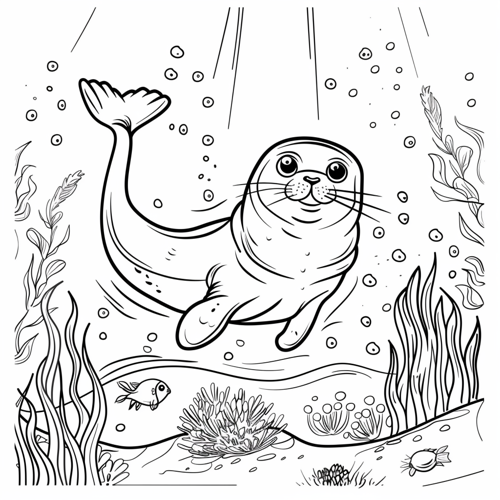 Kolorowanki foki słoniowe - jurek.lookas colouring book for kids funny seal diving under dd679d4c 0e52 4b4f 9d03 853c0720c51f 3 m