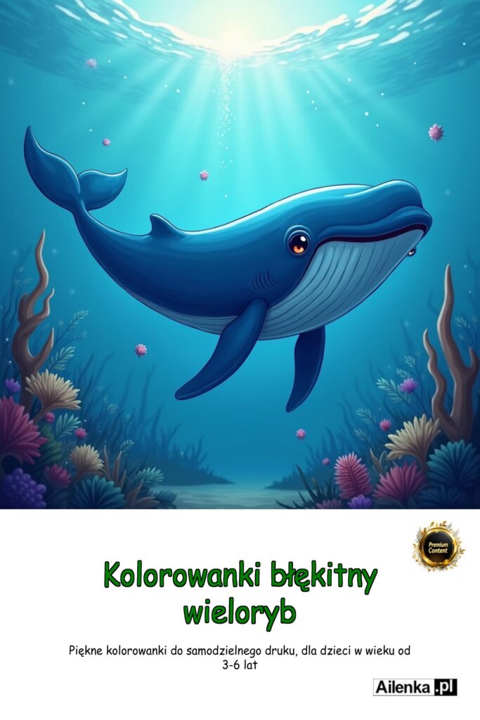 Kolorowanki błękitny wieloryb