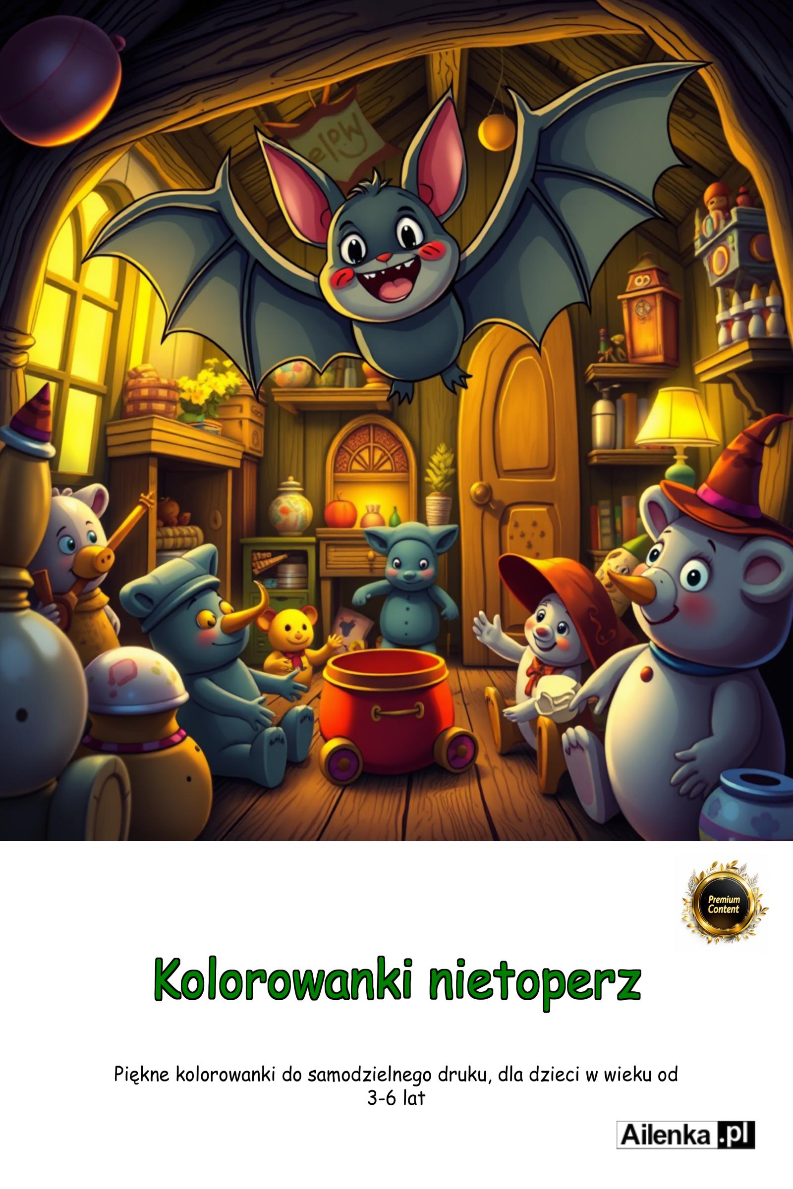 Kolorowanki ailenka - Mieszkańcy starego poddasza - nietoperz
