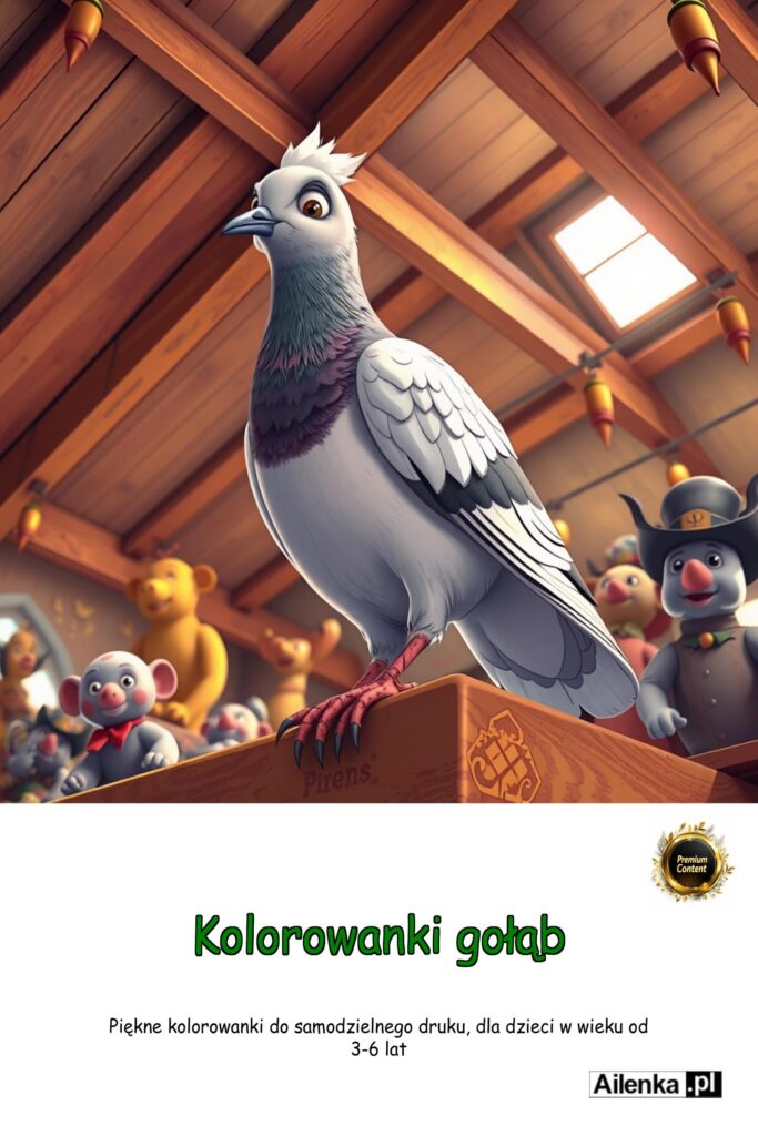 Kolorowanki ailenka - Mieszkańcy starego poddasza - gołąb