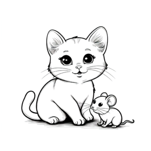 Ailenka vector to bitmap cat with a toy mouse